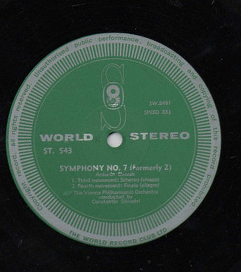 Antonín Dvořák, Wiener Philharmoniker Conducted By Constantin Silvestri : Symphony No. 7 In D Minor, Op. 70 (LP, Club, RE)