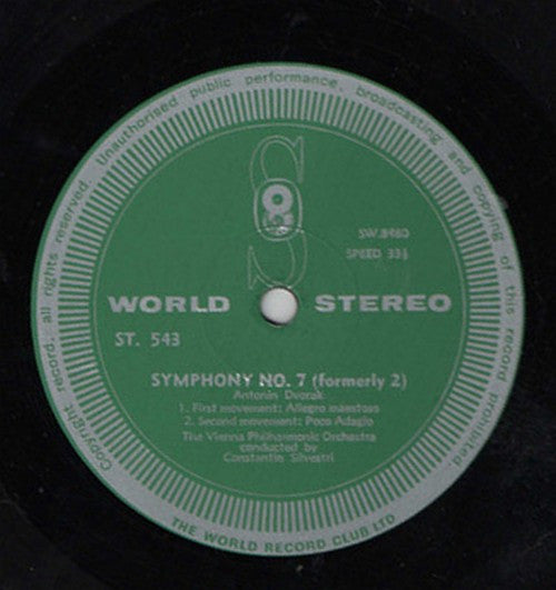 Antonín Dvořák, Wiener Philharmoniker Conducted By Constantin Silvestri : Symphony No. 7 In D Minor, Op. 70 (LP, Club, RE)