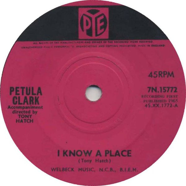 Petula Clark : I Know A Place (7", Single)