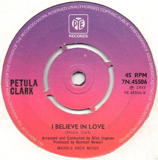 Petula Clark : What I Did For Love (7", Single)