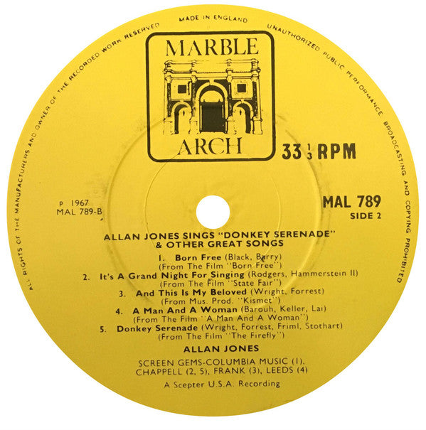 Allan Jones (5) : Donkey Serenade And Other Great Songs (LP)