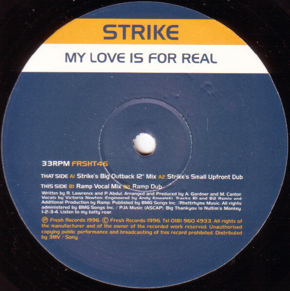 Strike : My Love Is For Real (12")