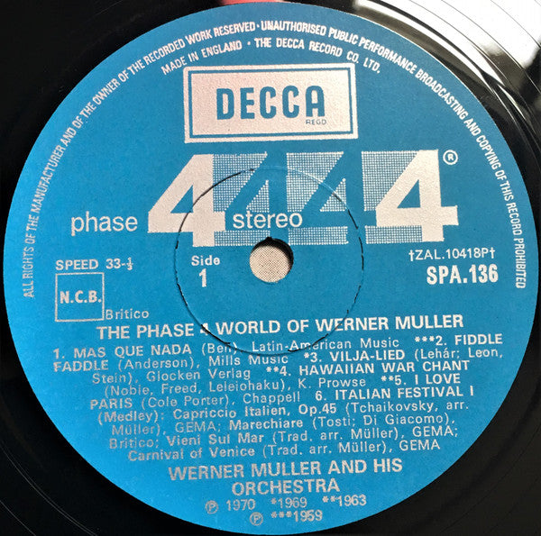 Werner Müller Und Sein Orchester : The Phase 4 World Of Werner Müller (LP, Comp)