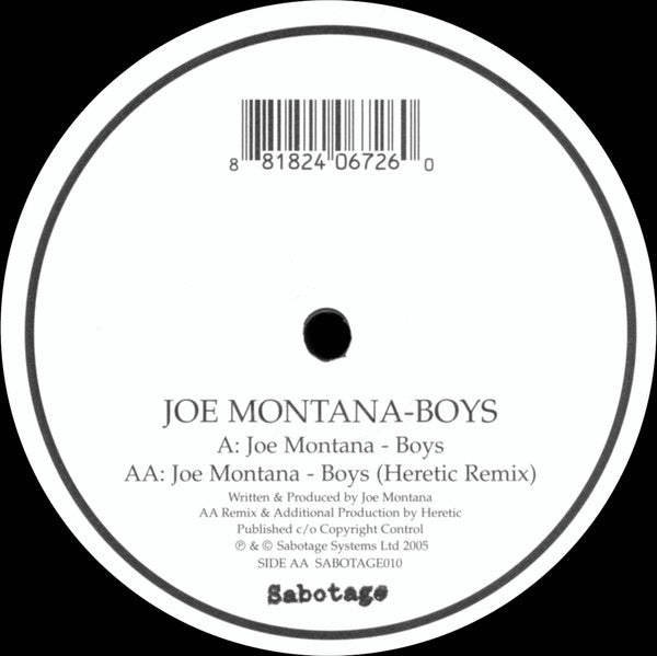 Joe Montana : Boys (12")