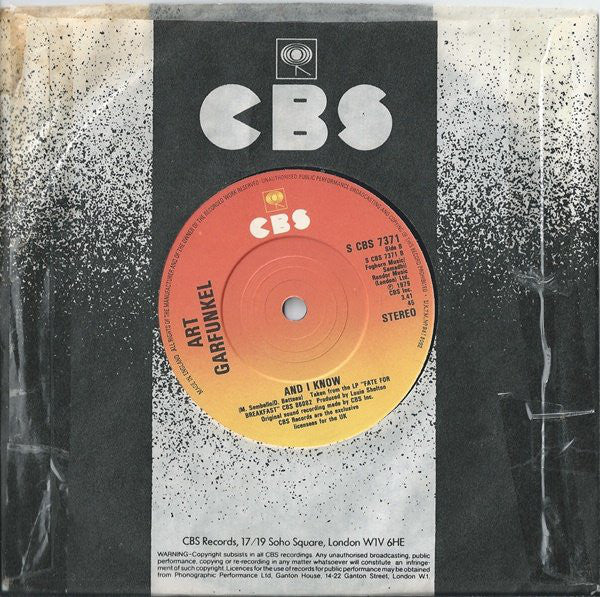Art Garfunkel : Since I Don't Have You (7", Single)