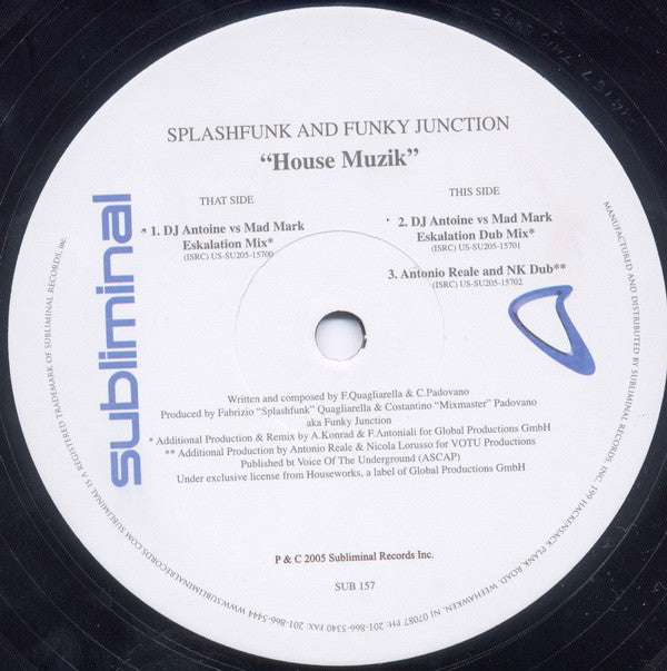 Splashfunk & Funky Junction : House Muzik (12")