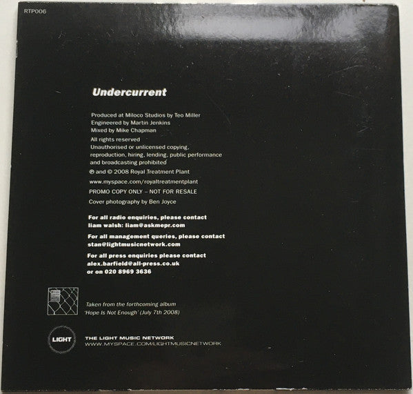 Royal Treatment Plant : Undercurrent (CD, Single, Promo)