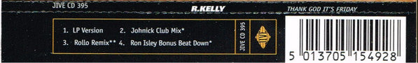 R. Kelly : Thank God It's Friday (CD, Single)