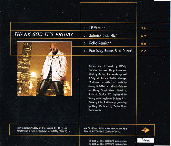 R. Kelly : Thank God It's Friday (CD, Single)