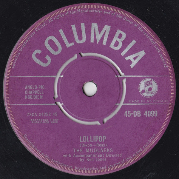 The Mudlarks : Lollipop (7", Single)