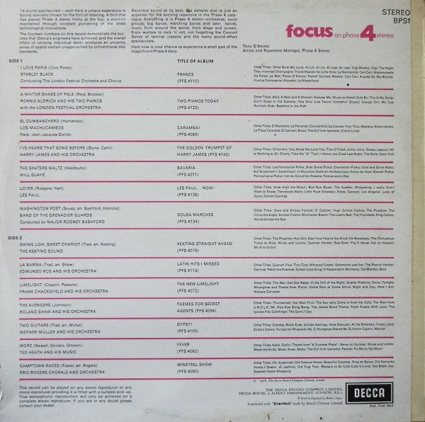 Various : Focus On Phase 4 Stereo (LP, Comp)