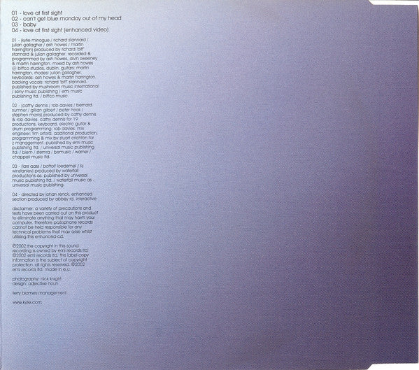 Kylie* : Love At First Sight (CD, Single, Enh, Ltd, CD1)