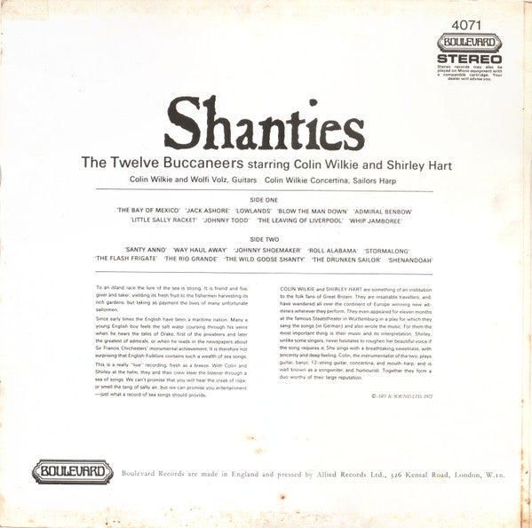 The Twelve Buccaneers With Colin Wilkie & Shirley Hart : Shanties (LP)