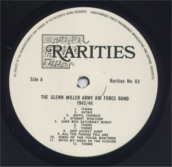 Glenn Miller And The Army Air Force Band : 1943/44 Rare Performances - First Time On Record! (LP)
