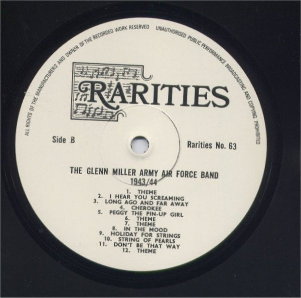 Glenn Miller And The Army Air Force Band : 1943/44 Rare Performances - First Time On Record! (LP)