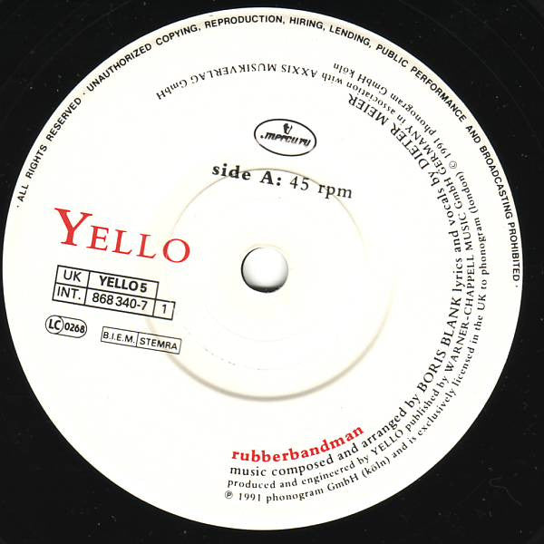 Yello : Rubberbandman (7", Single)