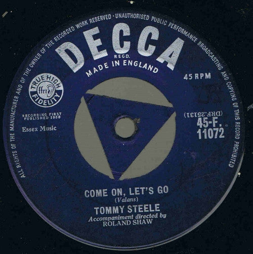 Tommy Steele : Put A Ring On Her Finger (7")