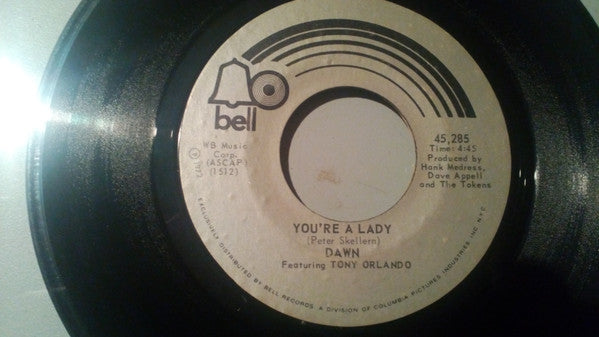 Dawn (5) Featuring Tony Orlando : You're A Lady / In The Park (7")
