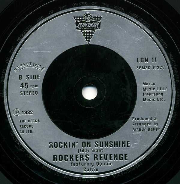 Rockers Revenge Featuring Donnie Calvin : Walking On Sunshine (7", Sil)