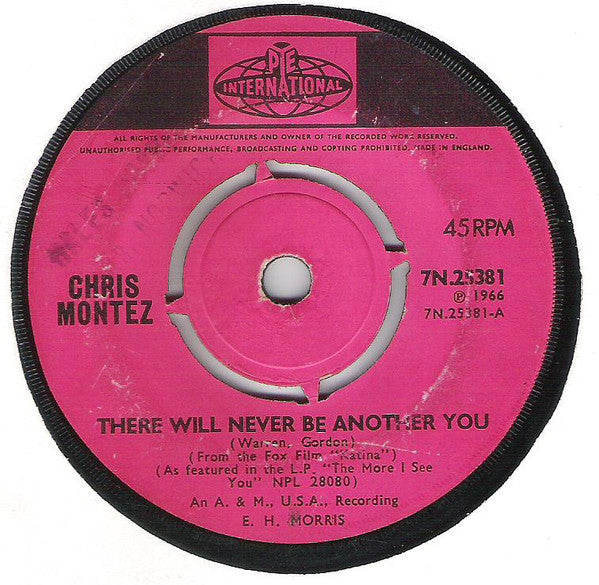 Chris Montez : There Will Never Be Another You (7", Single)