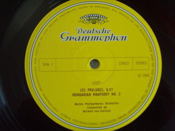 Liszt* / Smetana*, Berlin Philharmonic Orchestra*, Herbert von Karajan : Les Preludes - Hungarian Rhapsody No.2 / Vysehrad - Die Moldau (LP)