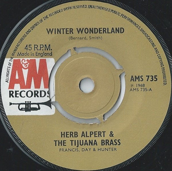 Herb Alpert & The Tijuana Brass : Winter Wonderland (7")