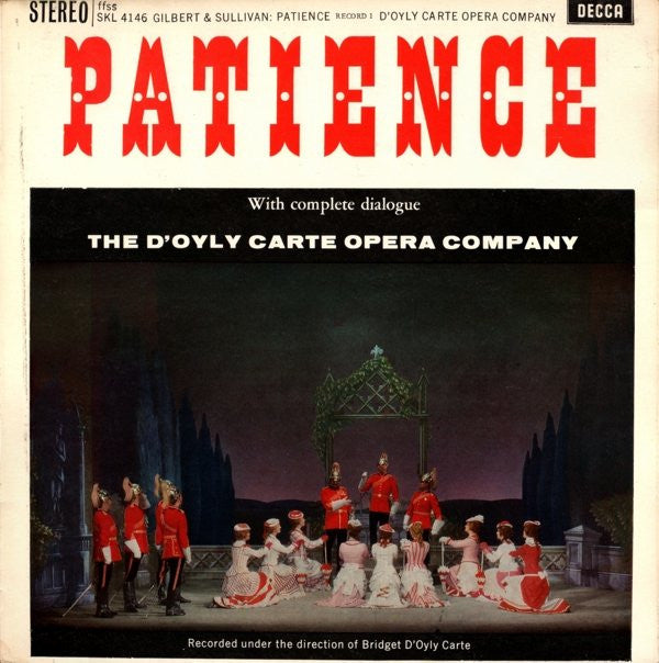 Gilbert & Sullivan, D'Oyly Carte Opera Company : Patience (With Complete Dialogue) (2xLP, Album, RP)