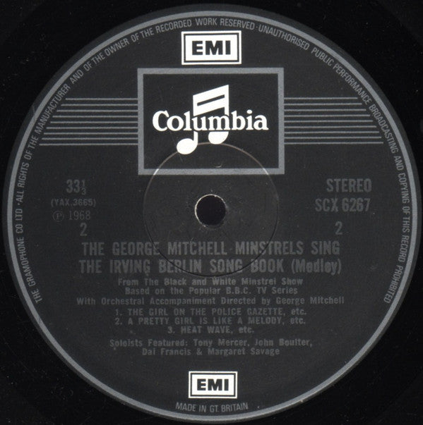 The George Mitchell Minstrels : ... Sing The Irving Berlin Song Book from The Black & White Minstrel Show (LP, Album, Gat)