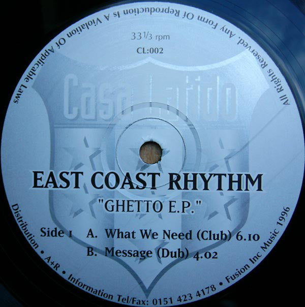 East Coast Rhythm : Ghetto E.P. (12")