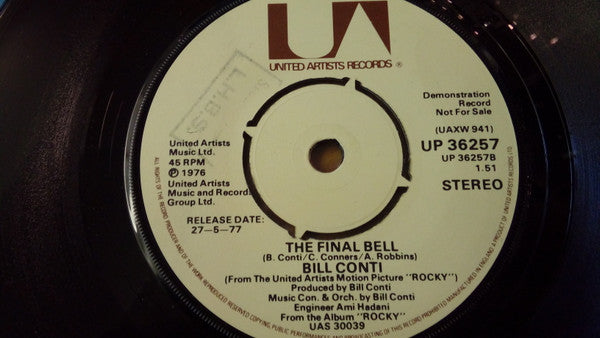 Bill Conti : You Take My Heart Away (7", Single, Promo)
