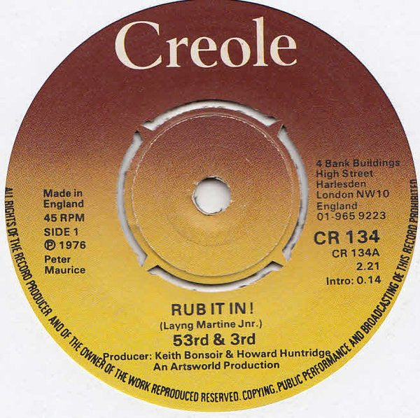 53rd & 3rd : Rub It In! (7", Single)