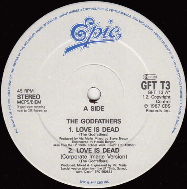 The Godfathers : Love Is Dead (12")