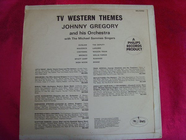 John Gregory And His Orchestra With Mike Sammes Singers :  TV Western Themes (LP, Album, Mono, RE)