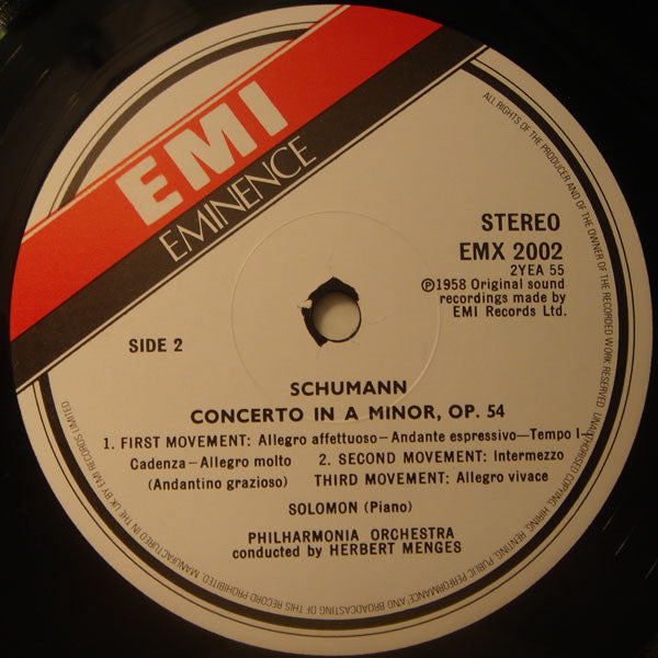 Edvard Grieg • Robert Schumann • Solomon (6) • Philharmonia Orchestra • Herbert Menges : Piano Concertos (LP)