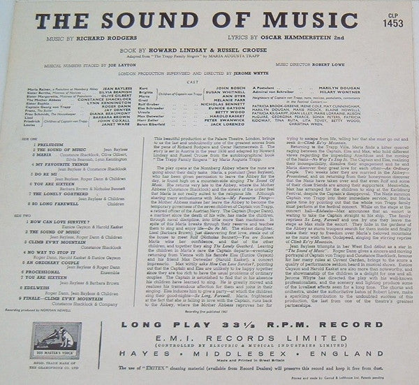 "The Sound Of Music" Original London Cast : The Sound Of Music  (LP, Mono)