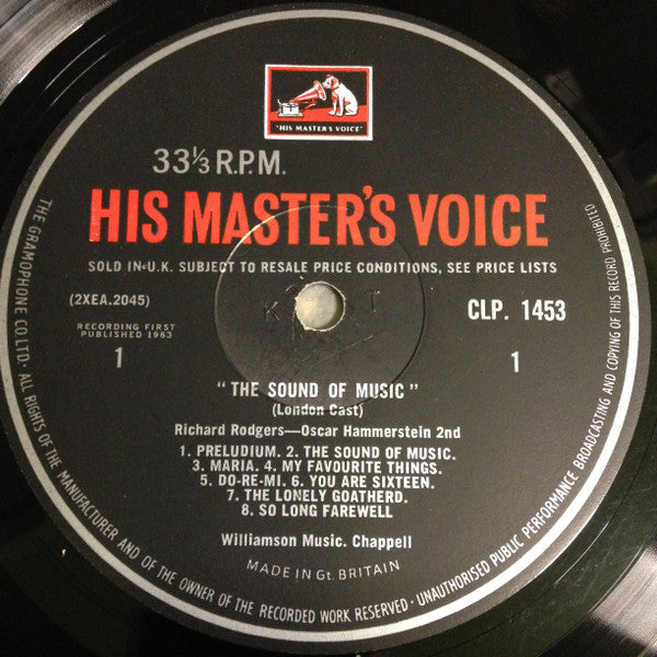 "The Sound Of Music" Original London Cast : The Sound Of Music  (LP, Mono)