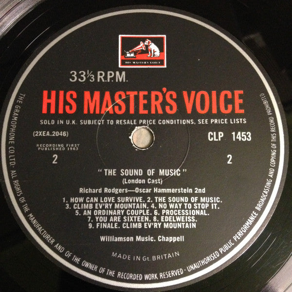 "The Sound Of Music" Original London Cast : The Sound Of Music  (LP, Mono)