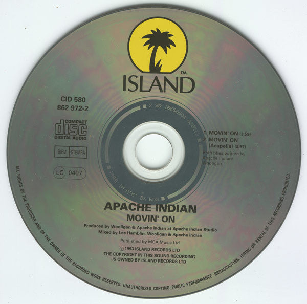 Apache Indian : Movin' On Special (CD, Maxi)