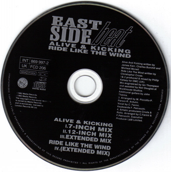 East Side Beat : Alive & Kicking / Ride Like The Wind (CD, Single)