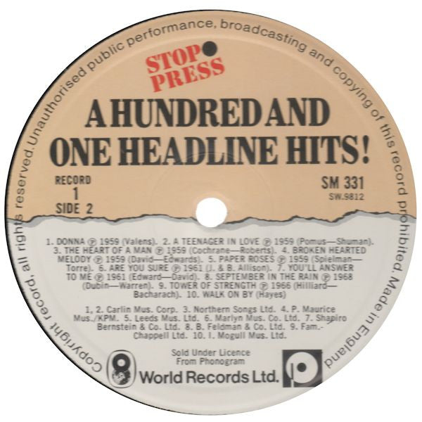 Various : A Hundred And One Headline Hits (6xLP, Comp + Box)