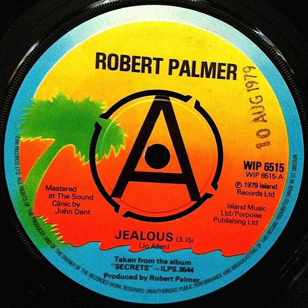 Robert Palmer : Jealous (7", Single, "A")