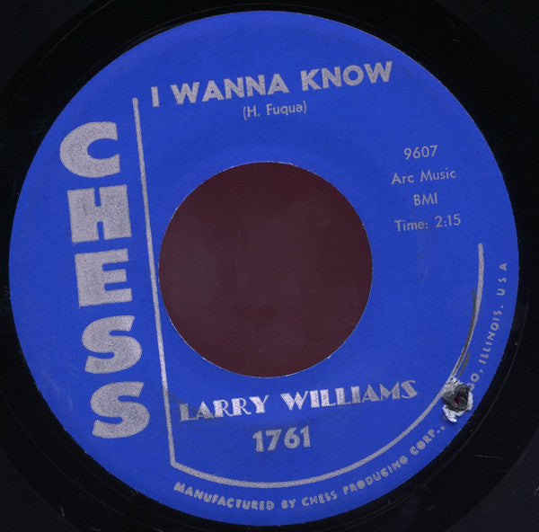 Larry Williams (3) : I Wanna Know / Like A Gentleman Oughta (7", Single)