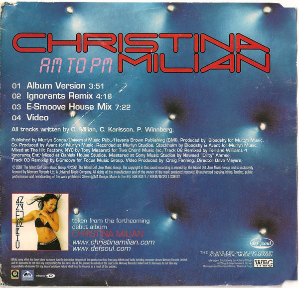 Christina Milian : AM To PM (CD, Single, Enh)