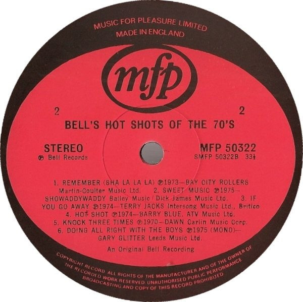 Various : Bell's Hot Shots Of The 70's (LP, Comp)