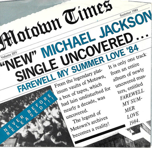 Michael Jackson : Farewell My Summer Love (7", Single)