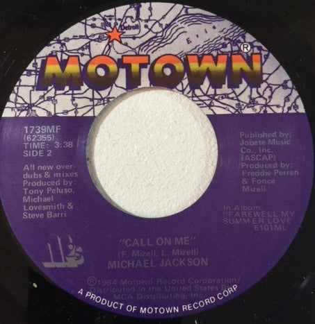 Michael Jackson : Farewell My Summer Love (7", Single)