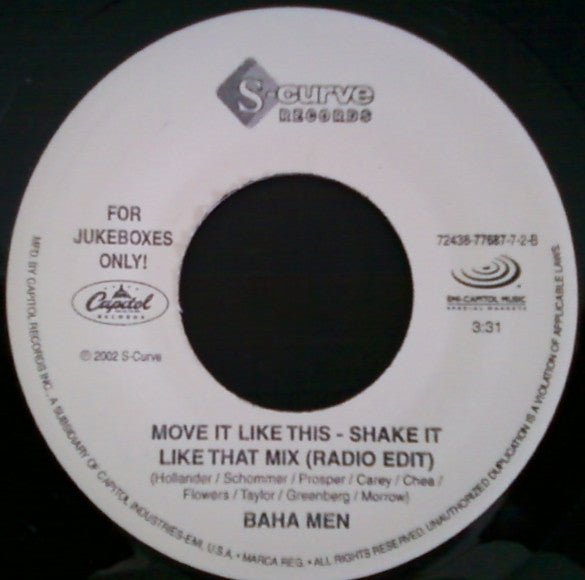 Baha Men : Move It Like This (7", Single, Juk)