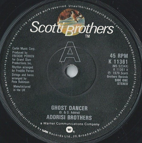 Addrisi Brothers : Ghost Dancer (7", Single)