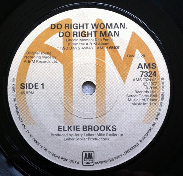 Elkie Brooks : Do Right Woman, Do Right Man (7", Single)
