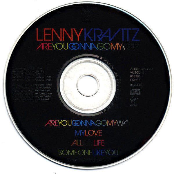 Lenny Kravitz : Are You Gonna Go My Way (CD, Single, CD2)